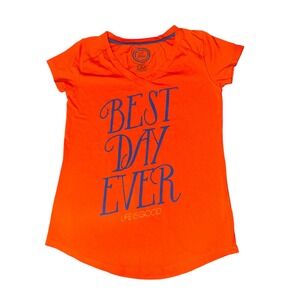 Life Is Good Best Day Ever Size Medium Orange Shirt‎